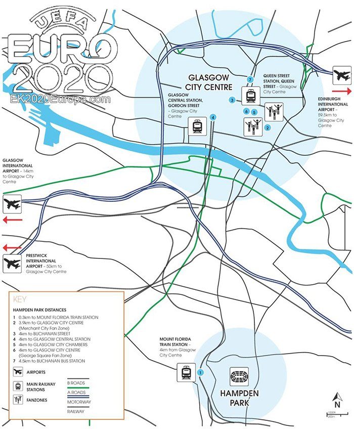 Speelstad Glasgow - plattegrond